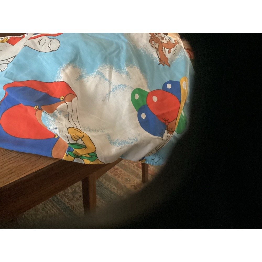 Disney Air Mobile Twin Sheet Set Vintage Mickey Mouse Pluto Pacific Blue Retro